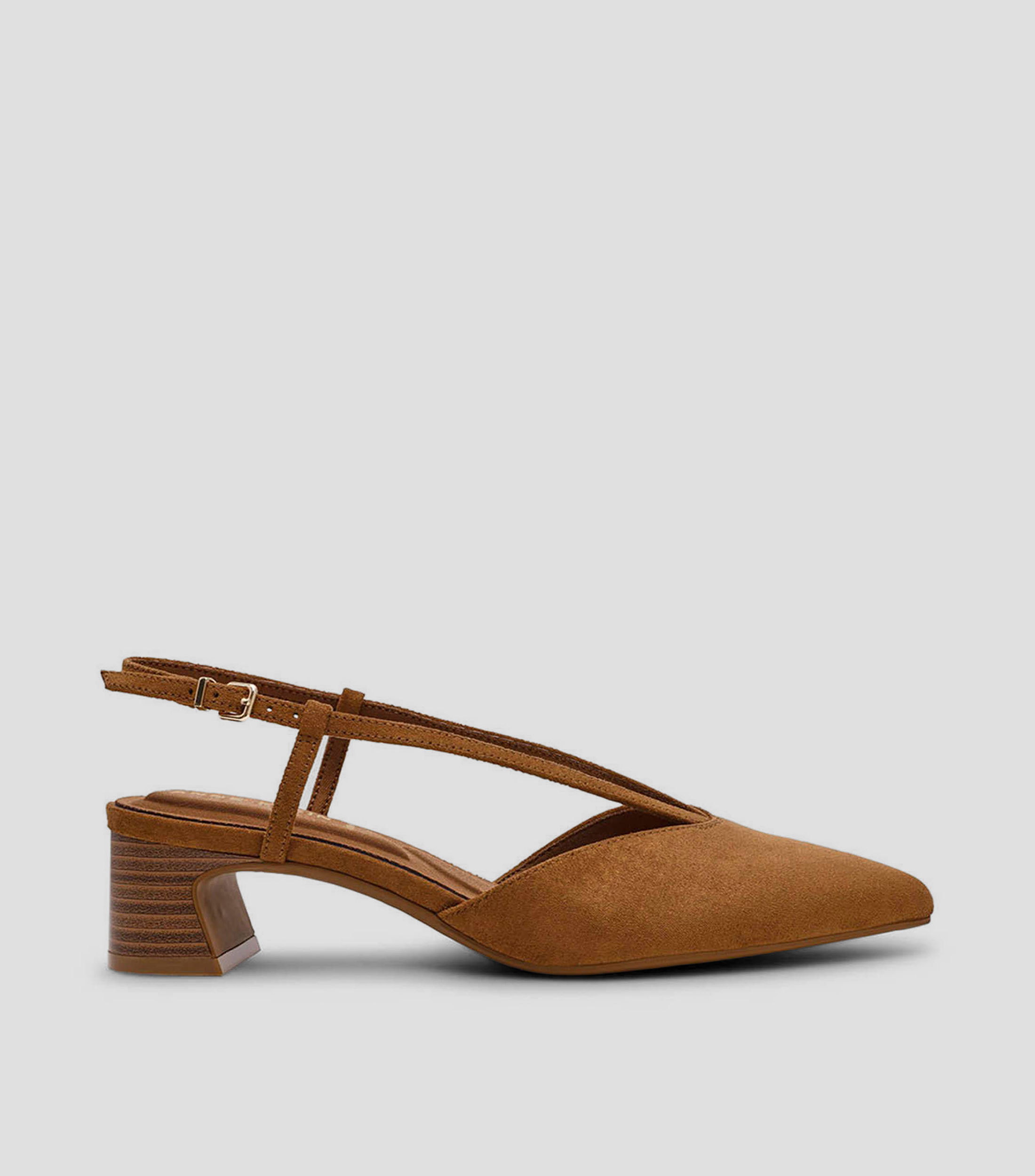 Zapatillas slingback con tacón ancho Mujer